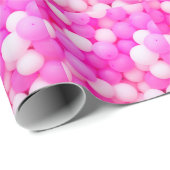 Papier Cadeau Balloons Roses Festive Design Arrière - plan. (Coin rond)