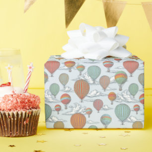 Papier Cadeau Ballotte à air chaud Vintage vers le haut et vers 