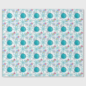 Papier Cadeau Balls de Noël Mittens et Snowflakes Aquarelle (Plat)