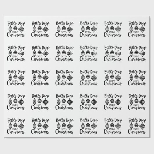 Papier Cadeau Balls Profondes Dans Noël Drôle Noël Noël Noël Noë (Plat)