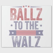 Papier Cadeau Ballz à l'élection Walz Harris Waltz 2024 (Plat)