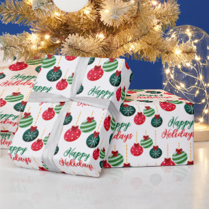 Papier Cadeau Bals de Noël colorés Joyeuses fêtes Noël