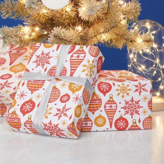 Papier Cadeau Bals rouges thème de Noël motif (Vacances)