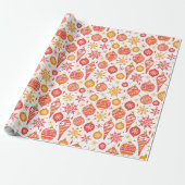 Papier Cadeau Bals rouges thème de Noël motif (Déroulé)