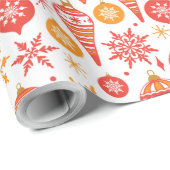 Papier Cadeau Bals rouges thème de Noël motif (Coin rond)