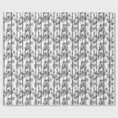 Papier Cadeau Bamboo noir blanc Motif botanique moderne (Plat)