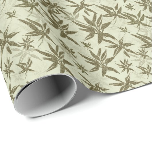 Papier Cadeau Bamboo on Beige Sheers - Seamless surface (Coin rond)