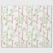 Papier Cadeau Bambou Foliage Oriental Feuilles de verdure (Plat)