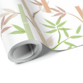 Papier Cadeau Bambou Foliage Oriental Feuilles de verdure (Coin rond)