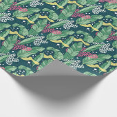 Papier Cadeau Banana feuilles abstraits, couleurs tendance (Coin)