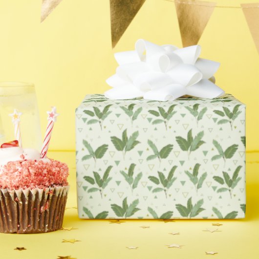 Papier Cadeau Banana Leaf With Triangles (Fête d'anniversaire)