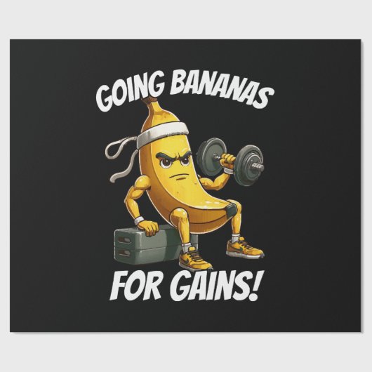 Papier Cadeau banane faisant de l'exercice (Plat)