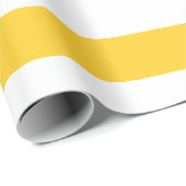 Papier Cadeau Banane Jaune Blanc Large Rayé Horizontalement (Coin rond)