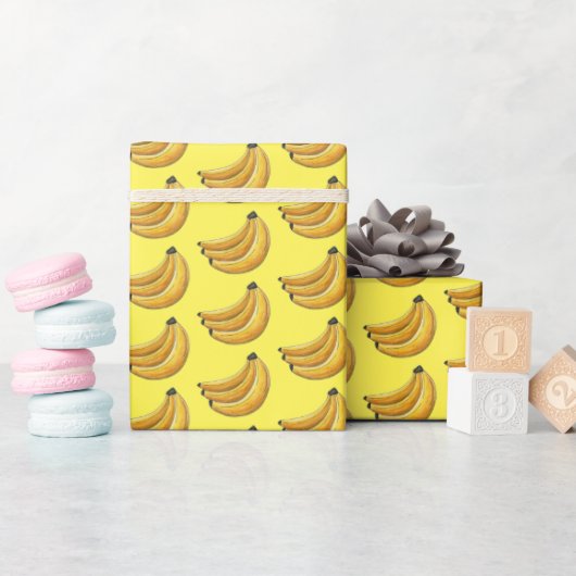 Papier Cadeau Banane jaune Bund'imprimés de bananes (Baby Shower)