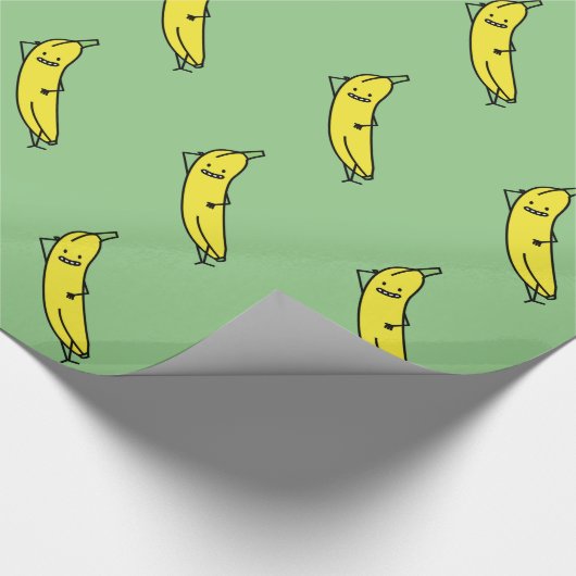 Papier Cadeau Banane qui sourit, fixant et détendant (Coin)