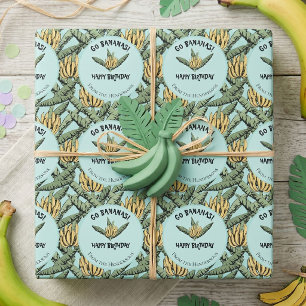 Papier Cadeau Banane Turquoise Fantaisiste