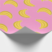 Papier Cadeau Bananes allantes dans le rose (Coin)