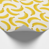 Papier Cadeau Bananes Tropical Fruit Print, jaune et blanc (Coin)