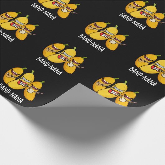 Papier Cadeau Band-nana Funny Fruit Banana Pun Dark BG (Coin)