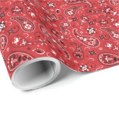 Papier Cadeau Bandana Red Paisley (Coin rond)