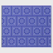 Papier Cadeau Bandanna bleu et blanc (Plat)