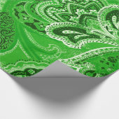Papier Cadeau Bandanna chic verte de Paisley de hippie de Boho (Coin)