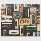 Papier Cadeau Bande audio rétro (Plat)