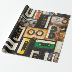 Papier Cadeau Bande audio rétro