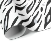 Papier Cadeau Bande blanche de Tiger Impression (Coin rond)