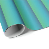 Papier Cadeau Bande bleue à verte Ombre (Coin rond)