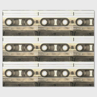 Papier Cadeau Bande Cassette Compacte Ancienne Rétro Vintage