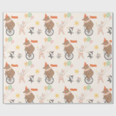 Papier Cadeau Bande d'animaux mignons Anniversaire (Plat)