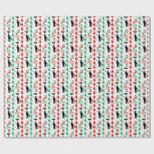 Papier Cadeau Bande de chat Xmas Rétro Multi (Plat)