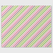 Papier Cadeau Bande de fromage rose et vert (Plat)