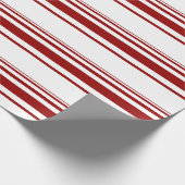 Papier Cadeau Bande de Sucre de canne rouge et blanc (Coin)