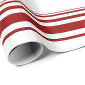 Papier Cadeau Bande de Sucre de canne rouge et blanc (Coin rond)