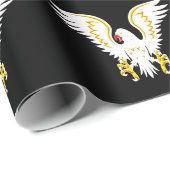 Papier Cadeau Bande dessinée Aigle blanc et or avec ailes or (Coin rond)