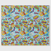 Papier Cadeau Bande dessinée colorée motif thématique (Plat)