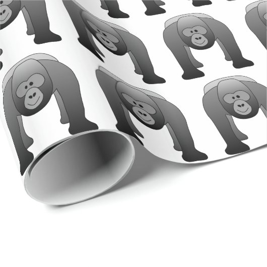 Papier Cadeau Bande dessinée de gorille de Silverback (Coin rond)