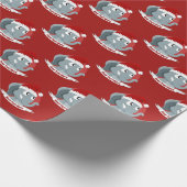 Papier Cadeau Bande dessinée de Noël avec un éléphant mignon (Coin)