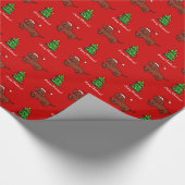 Papier Cadeau Bande dessinée de Noël de teckel (Coin)