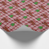 Papier Cadeau Bande dessinée de Noël de teckel (Coin)