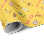 Papier Cadeau Bande dessinée drôle de Noël de cadeaux réfléchis (Coin rond)