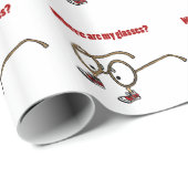 Papier Cadeau Bande dessinée perdue géniale de lunettes (Coin rond)