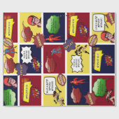 Papier Cadeau Bande dessinée personnalisée Anniversaire (Plat)