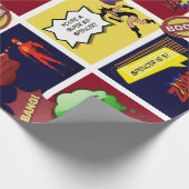 Papier Cadeau Bande dessinée personnalisée Anniversaire (Coin)