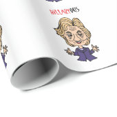 Papier Cadeau Bande dessinée politique drôle de Hillary Clinton (Coin rond)