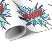 Papier Cadeau Bande dessinée Pop Art BANG (Coin rond)