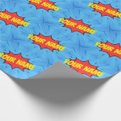 Papier Cadeau Bande dessinée Superhero Bleu Rouge Jaune (Coin)