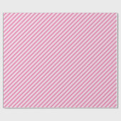 Papier Cadeau Bande diagonale rose et blanc à plusieurs longueur (Plat)